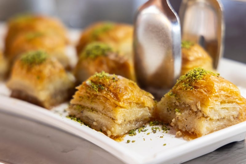 Saffron Pistachio Rosewater Baklava